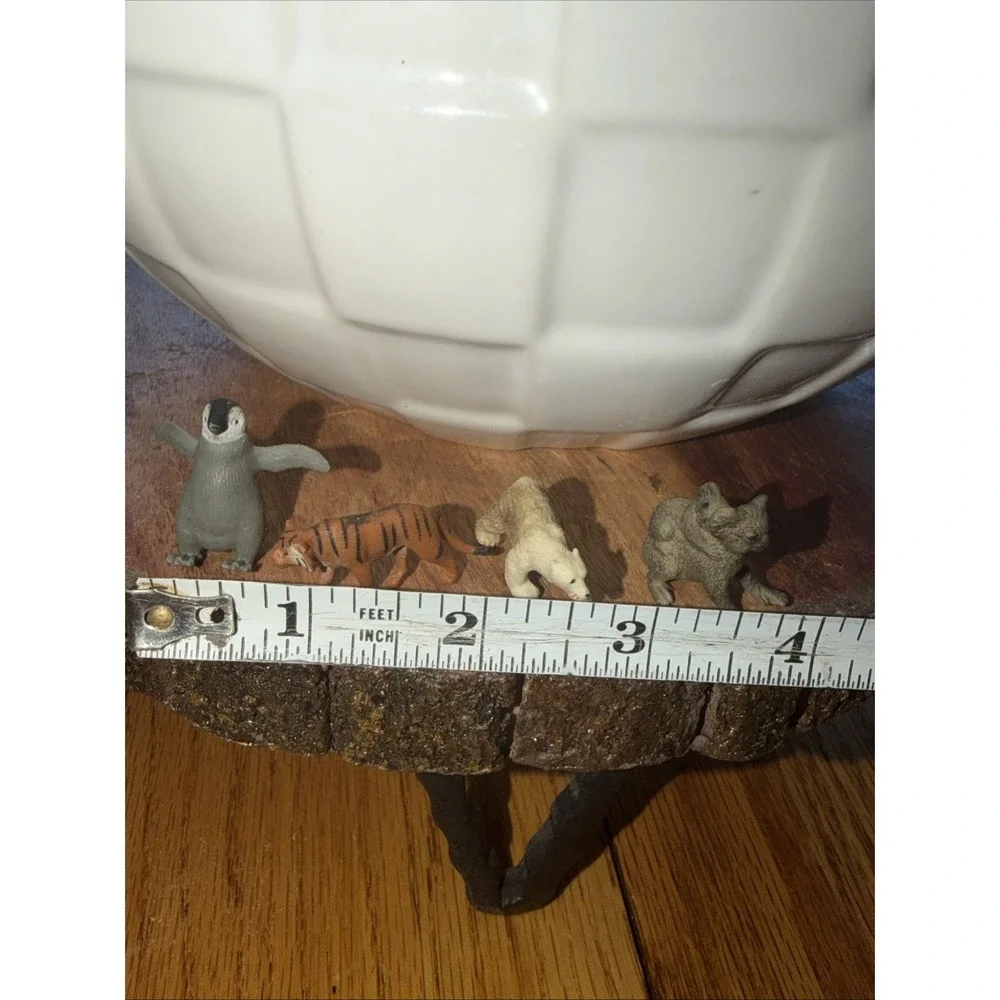 Micro Mini Safari Animals Set Of 4 Soft Rubber Like Detailed Play Set Wildlife